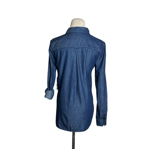 Liz Claiborne blue polka dots buttoned long sleeves shirt size PS - Picture 6 of 10